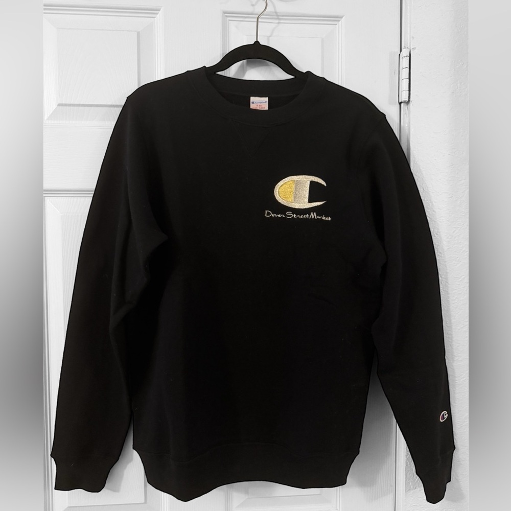 Champion x Dover Street Market Black and Gold Crewneck Sweater